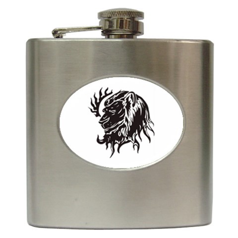 leo19079 Hip Flask (6 oz) from ArtsNow.com Front