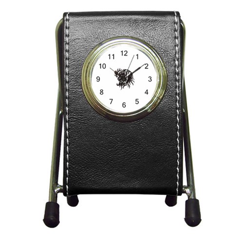 leo19079 Pen Holder Desk Clock from ArtsNow.com Front