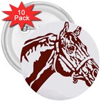 Thoroughbred 3  Button (10 pack)