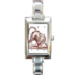Angry bull Rectangular Italian Charm Watch