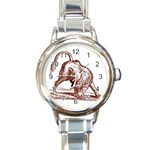 Angry bull Round Italian Charm Watch