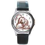 Angry bull Round Metal Watch