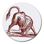 Angry bull Round Mousepad
