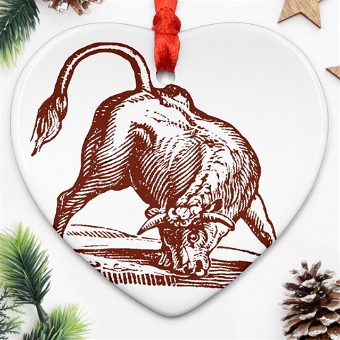 Angry bull Ornament (Heart) from ArtsNow.com Front