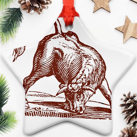 Angry bull Ornament (Star) from ArtsNow.com Front