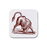 Angry bull Rubber Square Coaster (4 pack)