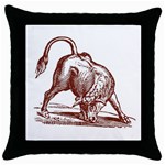 Angry bull Throw Pillow Case (Black)
