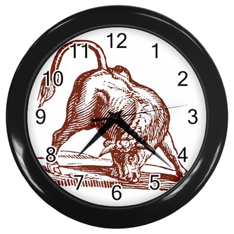 Angry bull Wall Clock (Black) from ArtsNow.com Front