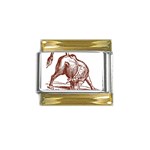 Angry bull Gold Trim Italian Charm (9mm)