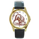 Angry bull Round Gold Metal Watch