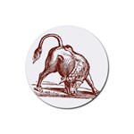 Angry bull Rubber Round Coaster (4 pack)