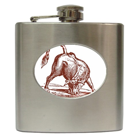 Angry bull Hip Flask (6 oz) from ArtsNow.com Front