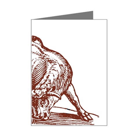 Angry bull Mini Greeting Card from ArtsNow.com Left
