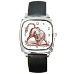 Angry bull Square Metal Watch