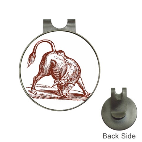 Angry bull Golf Ball Marker Hat Clip from ArtsNow.com Front
