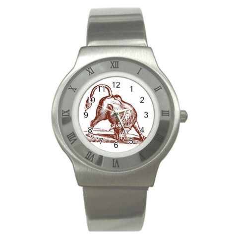 Angry bull Stainless Steel Watch from ArtsNow.com Front