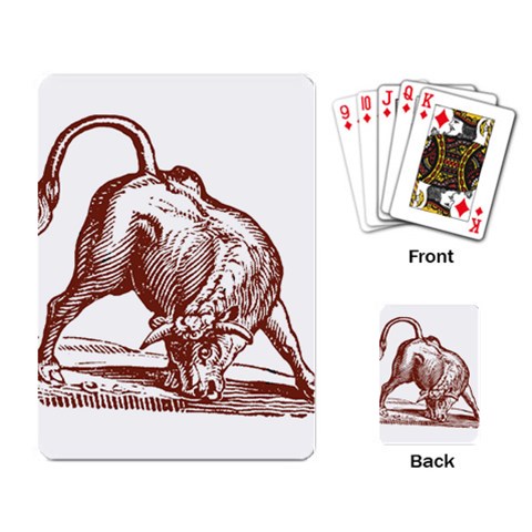 Angry bull Playing Cards Single Design from ArtsNow.com Back