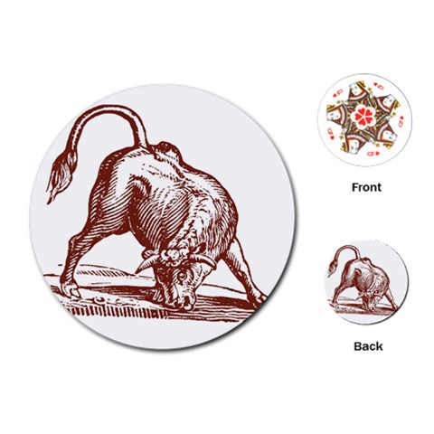 Angry bull Playing Cards (Round) from ArtsNow.com Front