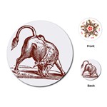 Angry bull Playing Cards (Round)