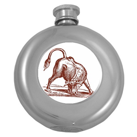 Angry bull Hip Flask (5 oz) from ArtsNow.com Front