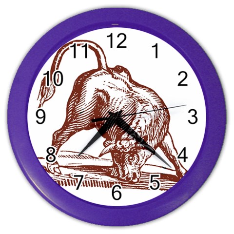 Angry bull Color Wall Clock from ArtsNow.com Front