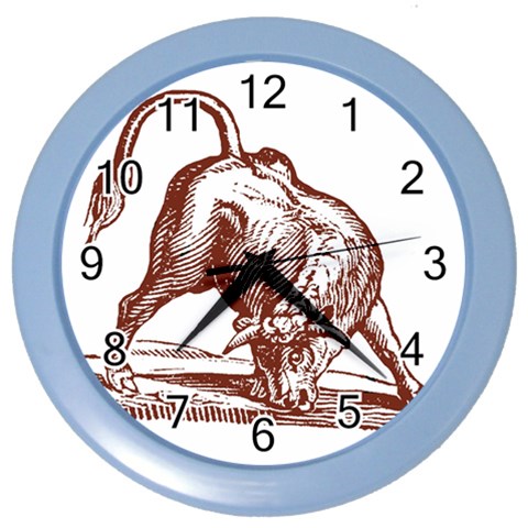 Angry bull Color Wall Clock from ArtsNow.com Front