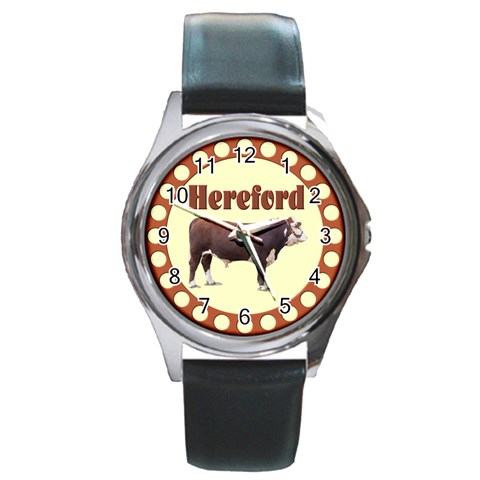 Hereford Round Metal Watch from ArtsNow.com Front