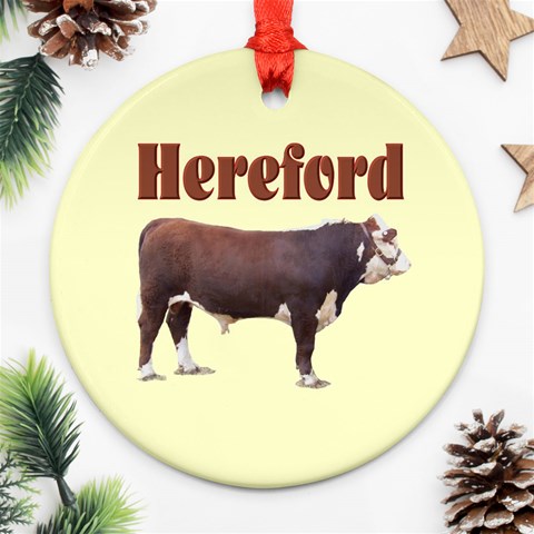 Hereford Ornament (Round) from ArtsNow.com Front