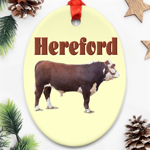 Hereford Ornament (Oval) from ArtsNow.com Front