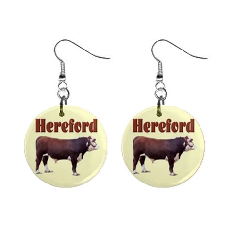 Hereford 1  Button Earrings from ArtsNow.com Front