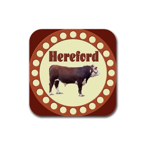 Hereford Rubber Square Coaster (4 pack) from ArtsNow.com Front