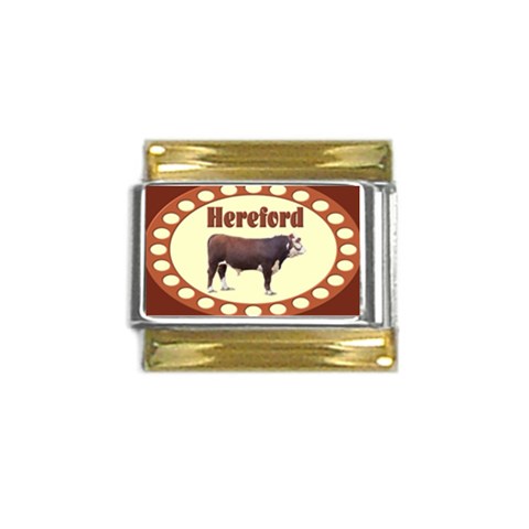 Hereford Gold Trim Italian Charm (9mm) from ArtsNow.com Front