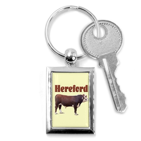 Hereford Key Chain (Rectangle) from ArtsNow.com Front