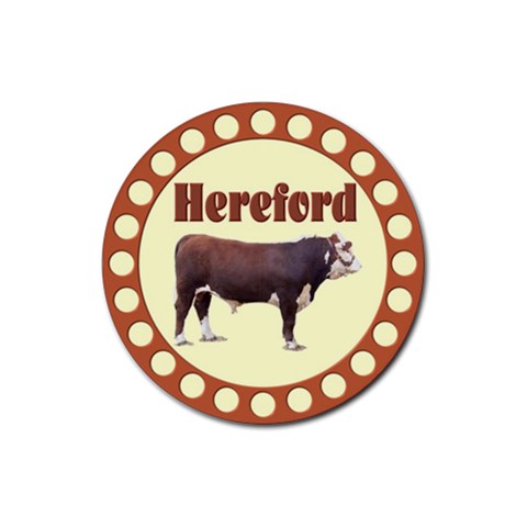 Hereford Rubber Round Coaster (4 pack) from ArtsNow.com Front