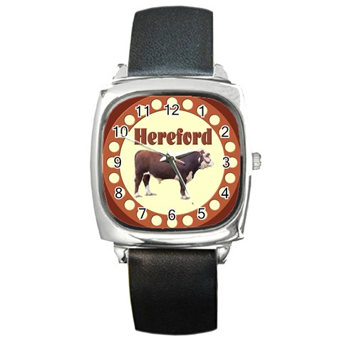 Hereford Square Metal Watch from ArtsNow.com Front