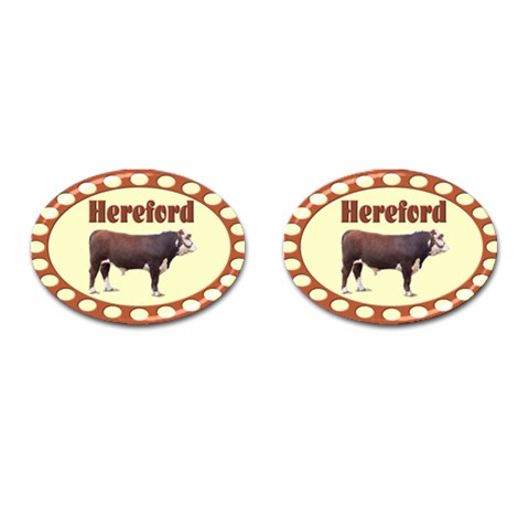 Hereford Cufflinks (Oval) from ArtsNow.com Front(Pair)
