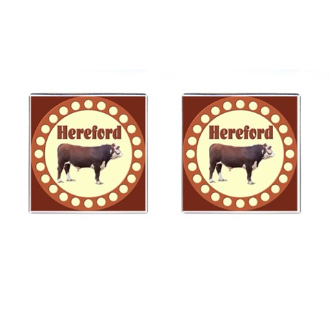 Hereford Cufflinks (Square) from ArtsNow.com Front(Pair)