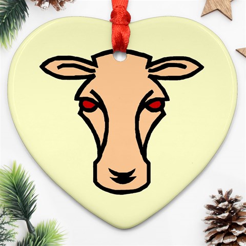 Cow head Ornament (Heart) from ArtsNow.com Front
