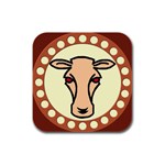 Cow head Rubber Square Coaster (4 pack)