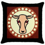 Cow head Throw Pillow Case (Black)