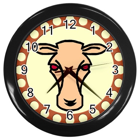 Cow head Wall Clock (Black) from ArtsNow.com Front