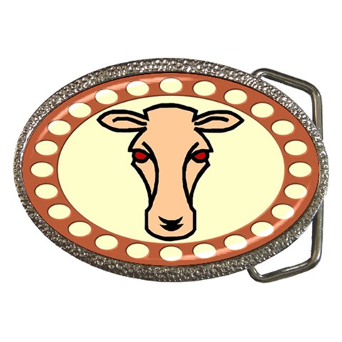 Cow head Belt Buckle from ArtsNow.com Front