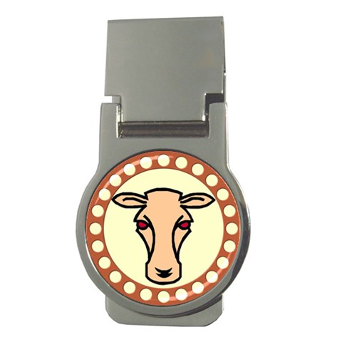 Cow head Money Clip (Round) from ArtsNow.com Front