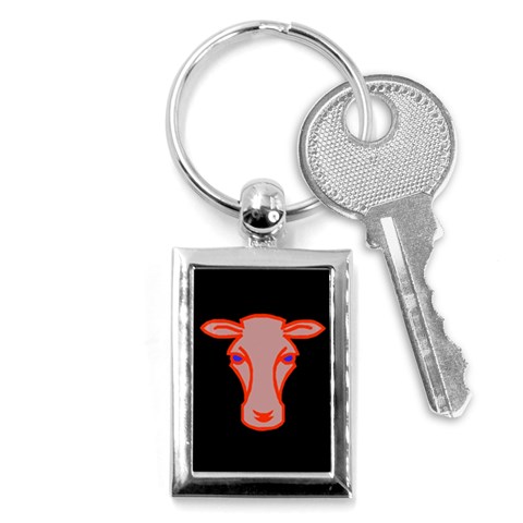 Cow head Key Chain (Rectangle) from ArtsNow.com Front