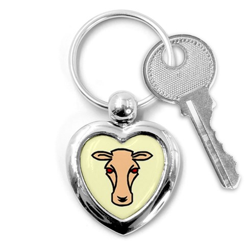 Cow head Key Chain (Heart) from ArtsNow.com Front