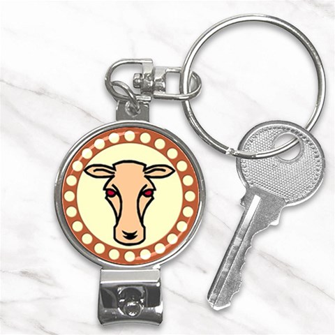 Cow head Nail Clippers Key Chain from ArtsNow.com Front