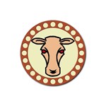 Cow head Rubber Round Coaster (4 pack)