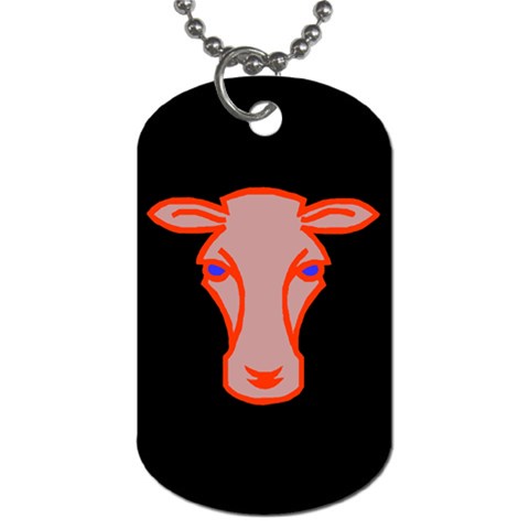 Cow head Dog Tag (One Side) from ArtsNow.com Front
