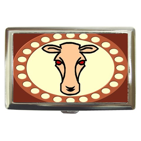 Cow head Cigarette Money Case from ArtsNow.com Front