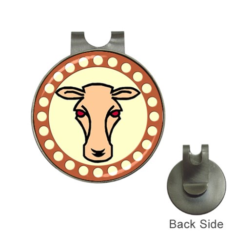 Cow head Golf Ball Marker Hat Clip from ArtsNow.com Front